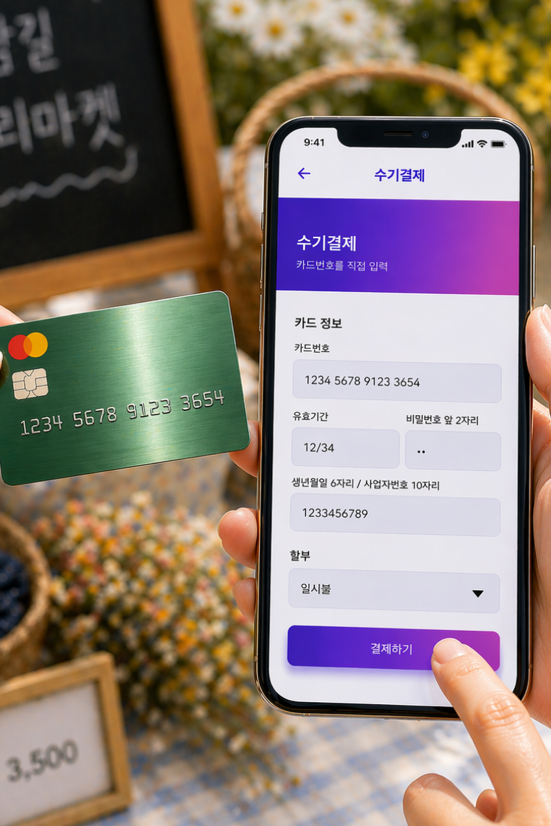 페이팡 수기결제 화면 미리보기